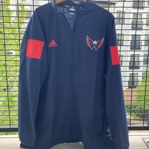 Adidas NHL Washington Capitals Caps 1/2 Zip Up Pullover w/ tear away sides
